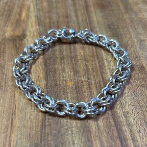 Vintage sterling silver double link bracelet